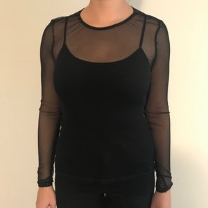 MICHI Long-Sleeve Dusk Mesh Top - Small (Petite)